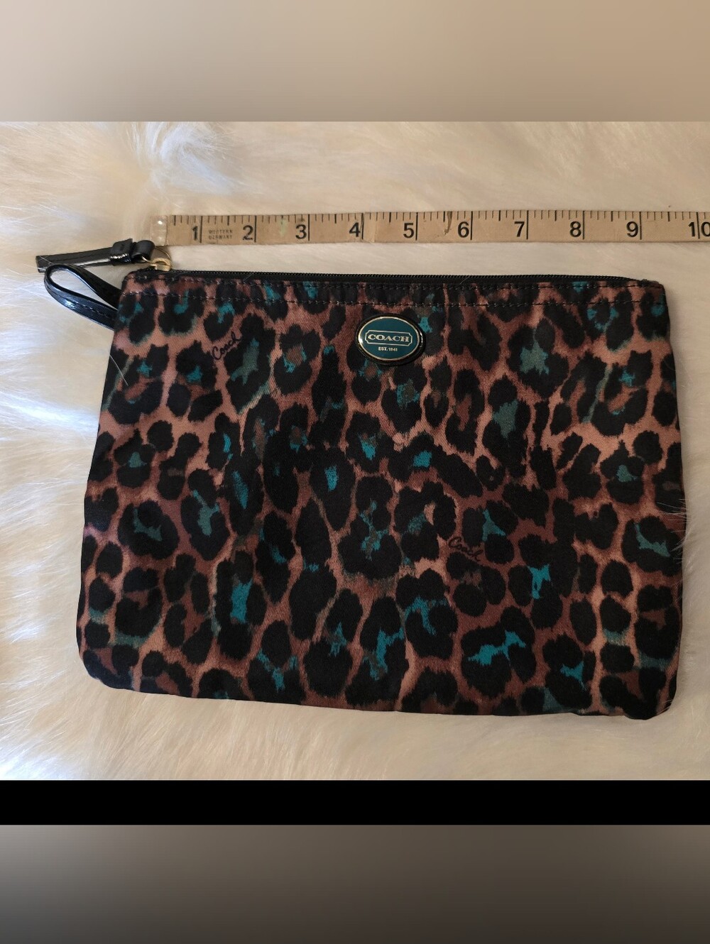 Coach Leopard Print Pouch Brown & Black